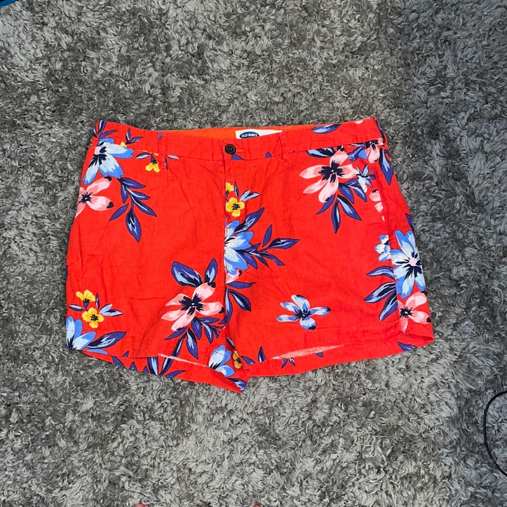 Old Navy Hawaiian printed linen shorts size 12
